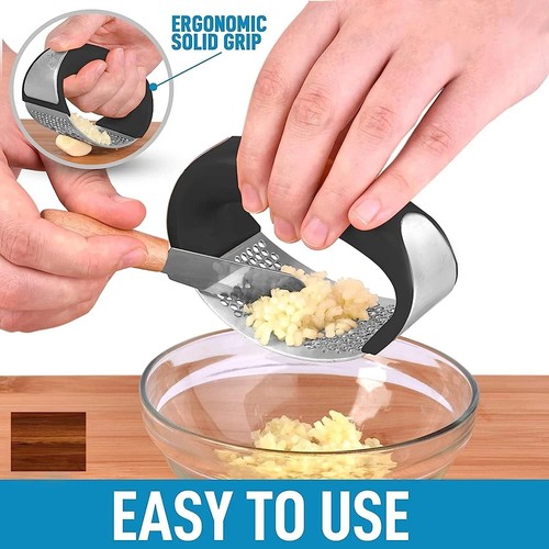 Stainless Steel Garlic Crusher, Garlic Peeler, Garlic Chopper, Ginger Garlic Cru - Picture 3 of 5