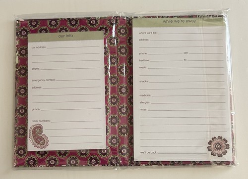 Vera Bradley Very Berry Paisley "While We're Away" Babysitter Notizbuch - Bild 4 von 4