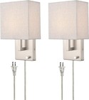 Wall Sconces Brushed Nickel Plug in Sconce Lighting with Linen Wall Light