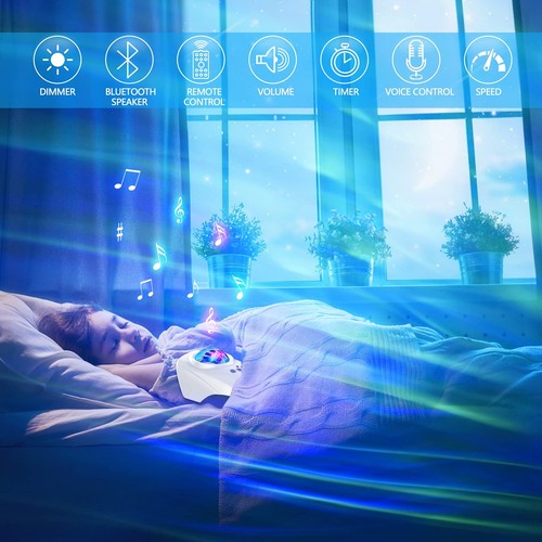 Galaxy Aurora Projector Night Light Bluetooth Speaker White Noise Color Lamp - Picture 5 of 9