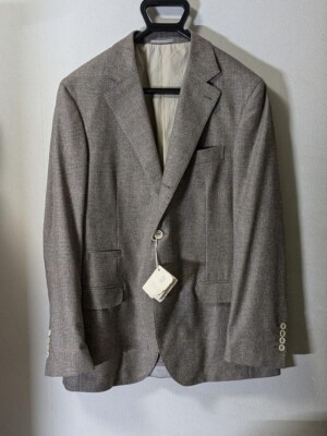 Brunello Cucinelli tailored jacket in wool and cashmere, size 52