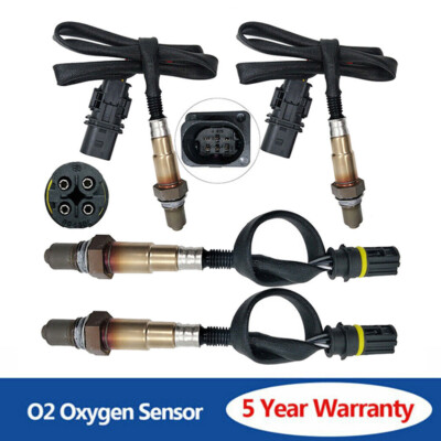 4pcs Oxygen O2 Sensor 1 & 2 For 2007 2008 2009 2010 BMW X5 V8 4.8L Upper + Lower