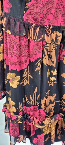 Anthropologie Porridge Gr. M Puffärmel Blumen Minikleid Blumenmix Rosa Blk - Bild 6 von 13