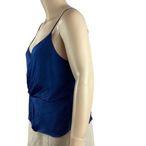 1.State Cross Front Spaghetti Strap Peplum Top Size XL Blue - Picture 2 of 5