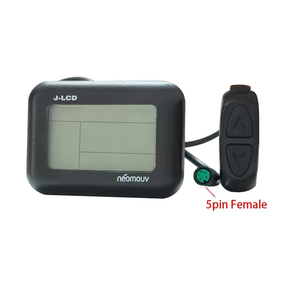 Electric display meter neomouv J-LCD 36V 48V E-bike control panel 5-hole female - Image 2 of 4