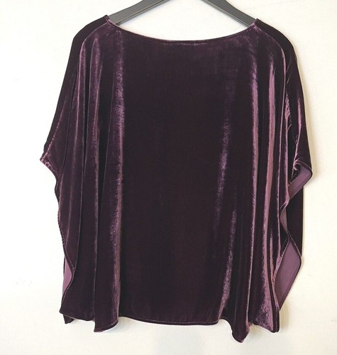 Eileen Fisher Raisinette Velvet Kimono Top Sz XS NWT $258 - Picture 2 of 4
