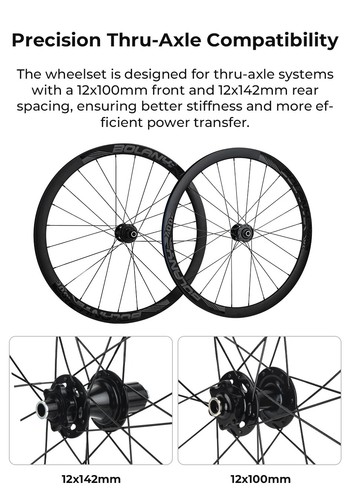 700C Gravel Road Bicycle Wheelset 24 Hole 120 Points Disc Brake Thru Axle Hub - Picture 14 of 19