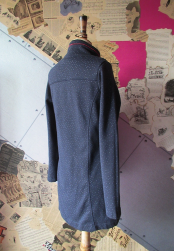 Sweat-Jacke Übergang Dunkelblau Pünktchen Hellblau Zipper Taschen S’QUESTO 36 S - Bild 11 von 20