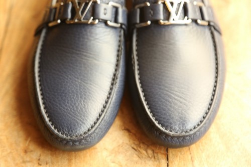 Louis Vuitton Hockenheim Blue Leather Silver Loafers Mens UK 6.5 US 7.5 RRP:£595 - Picture 7 of 11