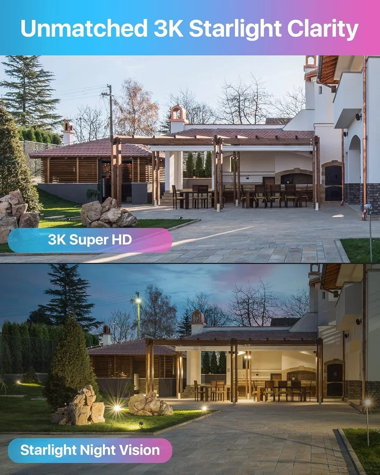 Sistema de cámara de seguridad ZOSI 4K 8CH NVR PoE color visión nocturna audio bidireccional 2 TB Foto 2 de 4