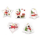 10x Wooden DIY Christmas Tree Hanging Ornaments Pendant Bells Santa Claus Christ