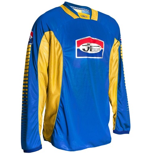 JT RACING JERSEY BLUE YELLOW PRO-TOUR MOTOCROSS MX SHIRT retro evo classic new - Picture 2 of 5