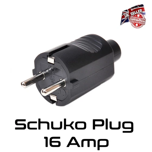 Euro Schuko Plug Rewireable European Heavy Duty Plug Top Connector Fits Kaiser