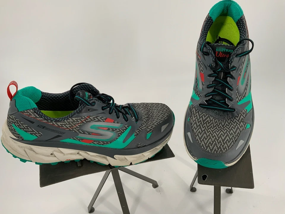 Skechers Go Trail Ultra 3 Sz 10 Women Gray Green Running Shoes Mint YGI H2S-47 - Image 2 of 4
