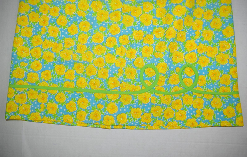 Lilly Pulitzer VTG The Lill Skirt Waist 25" S/M 60s 70s Blue Yellow Flowers - Picture 3 of 10