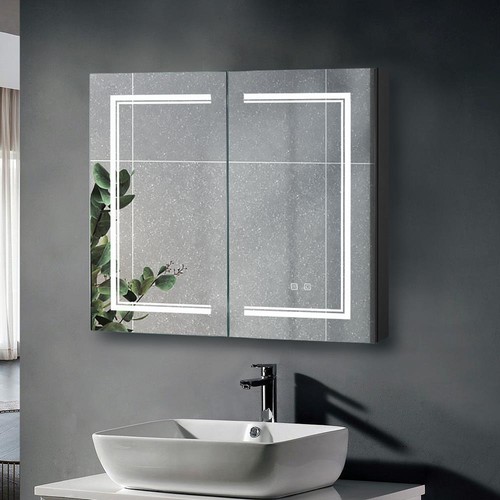 32" x 28" Bathroom LED Lighted Medicine Cabinet with Mirror Wall-mounted Storage - Picture 3 of 10