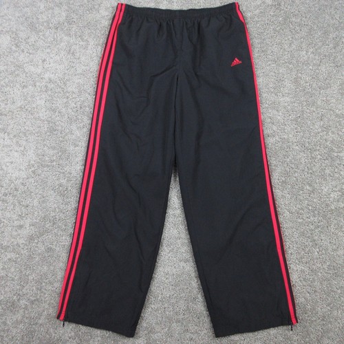 Adidas Trainingshose Herren Large schwarz rot gestreift Windbreaker Warmup Hip Hop Y2K