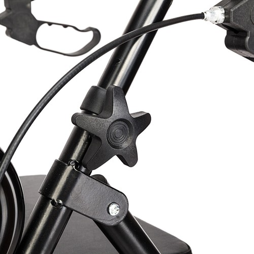 Black Steel Walker Rolling Wheels Mobility Aid Adjustable Height Lightweight - Picture 9 of 12
