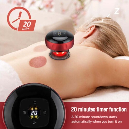 12 levels Electric Cupping Therapy Smart Scraping Massager Red Light Heating - Picture 2 of 8