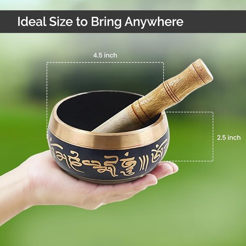 Store indya Singing Bowl for Meditation, Stress Relief Meditation Accessories - Picture 2 of 6