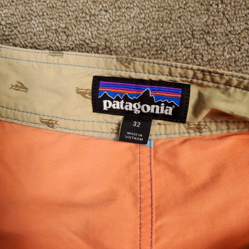 Patagonia Shorts Mens 32 Blue Striped Yacht Boat Nautical Designer Swim Trunks - Picture 3 of 14