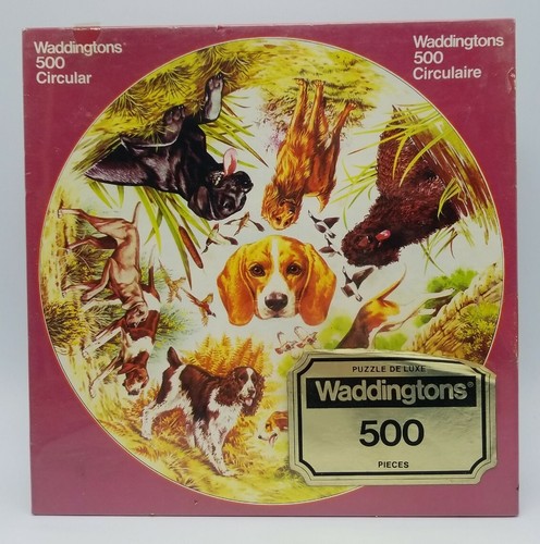 1981 Waddingtons "Sporting Dogs" 500 pcs Circular Jigsaw Puzzle Brand New Sealed