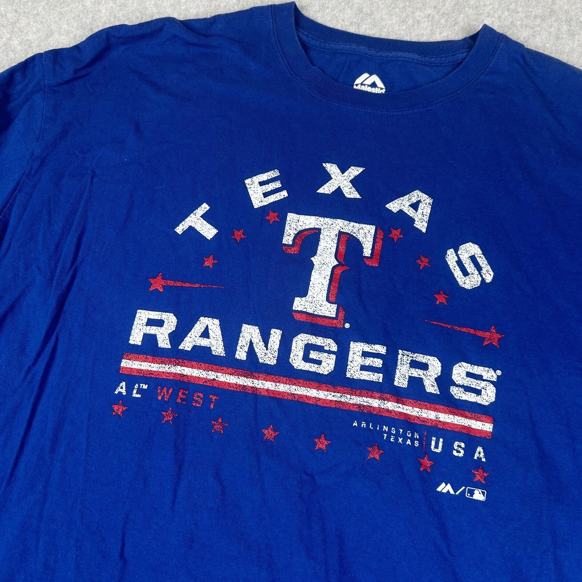 MLB Majestic テキサス レンジャーズ ベースボール シャツ M 青 Majestic Blue Men's Baseball Jersey - Texas Rangers TX3 Cool