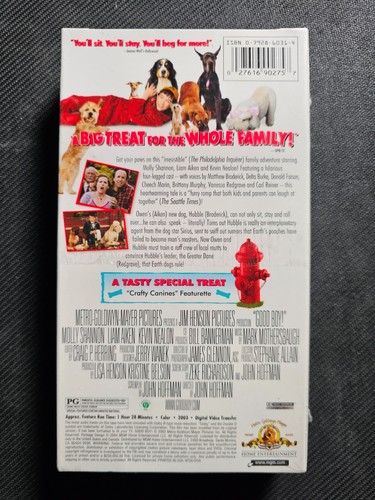 VHS Good Boy Family Adventure PG 2003 Molly Shannon Liam Aiken Kevin Nealon - Imagen 2 de 2