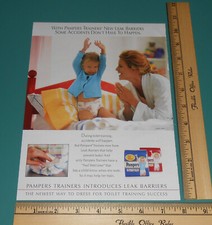 Vintage 1994 Pampers Trainers Baby Diapers Child Bed Little Girl 1 Page Print Ad