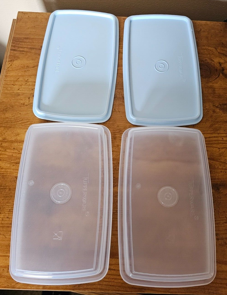 Tupperware 81610 Bacon Deli Meat Keeper Storage Container Light Blue