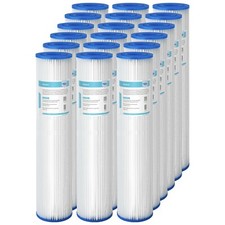 18 Pack 20 X 4.5 52050 Micron Washable Pleated Water Filter Fit For Big Blue