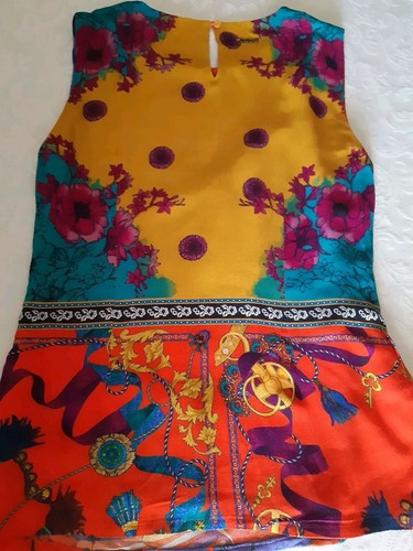 DESIGUAL Top canotta Donna fantasia colorata Tg 40 In Cotone - Imagen 6 de 7
