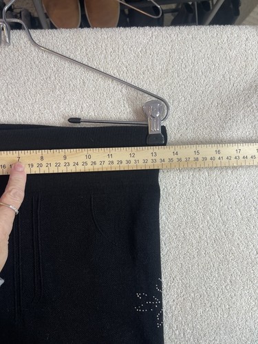 Juniors Fleece Lined Winter Leggings Snowflake Black And Silver Bling Size Med - Picture 3 of 6