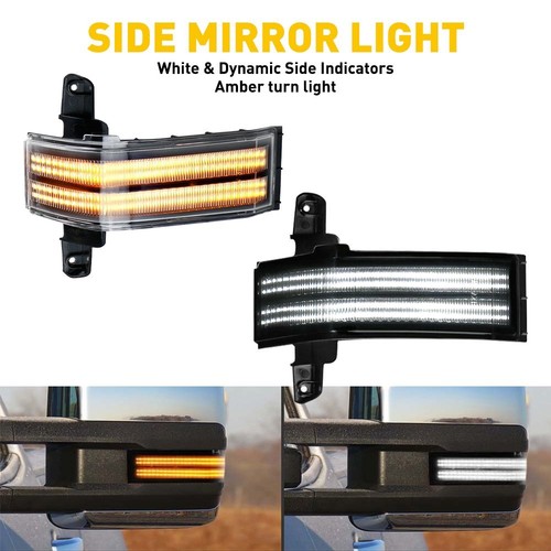For Chevy Sierra Silverado GMC Dynamic LED Mirror Side Turn Signal Light Lamps - Picture 5 of 12