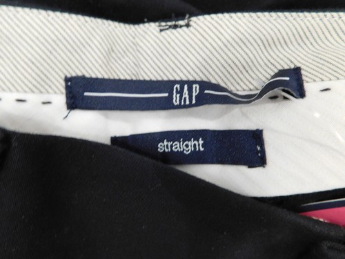 Pantalón para mujer GAP negro algodón elástico frente plano recto recortado talla 4 - Imagen 5 de 5