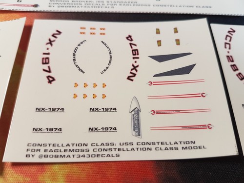 Constellation Class USS STARGAZER Decals Set - EAGLEMOSS STAR TREK NO MODEL - Foto 14 di 18