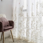 Luxury Princess Tulle Curtains Romantic White Sheer Curtains Room Embroidered 3D