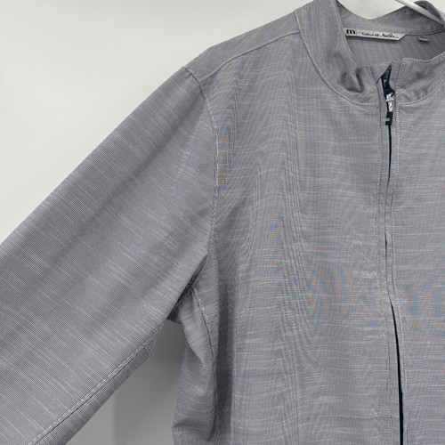 Chaqueta Travis Mathew Hombre XL Blanco Gris Rayas Cremallera Completa Ligera Cintura Ajustada - Imagen 3 de 17