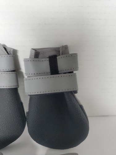 SET OF 4 REFLECTIVE BOOTS FOR LARGE DOG GRAY ,BLACK AND SILVER rain Snow Wet Dog - Picture 2 of 8