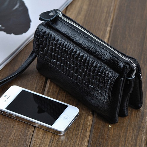 100 % Echtleder Clutch Damen Geldbörse Mini Umhängetasche Schlinge Schultertasche - Bild 3 von 10