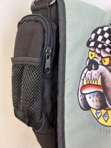 Ed Hardy Christian Audigier Messenger Bag Y2K Bulldog Crossbody Streetwear Dog - Picture 10 of 14