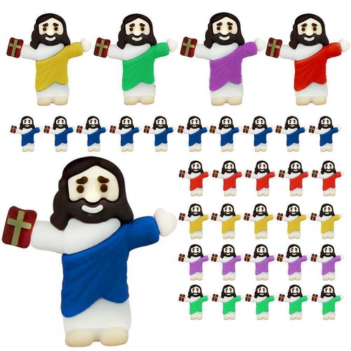 50 Pack Mini Jesu s Figurines Bulk with Bible Little Jesu Toys I9F0 - Picture 3 of 21
