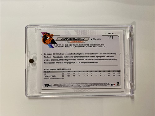 Ryan Mountcastle RC 2021 Topps Series 1 Baltimore Orioles Gold Cup Rookie Card - Bild 8 von 12