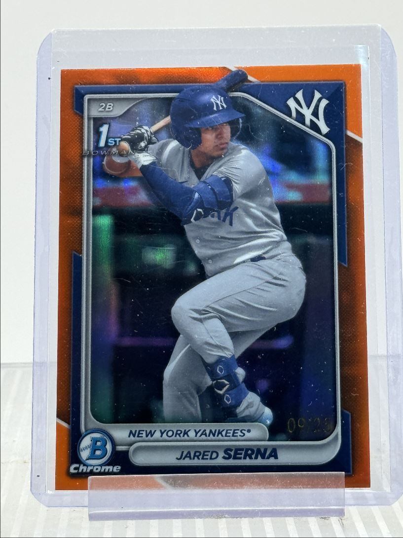 JARED SERNA 2024 BOWMAN CHROME 1ST ORANGE REFRACTOR YANKEES /25 Q0927