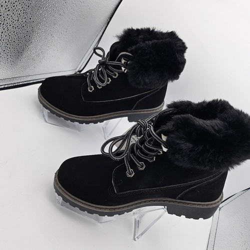 G.N.D. Mujer Negro Imitación Gamuza Piel Botas Talla 6 Nuevas En Caja - Imagen 3 de 6