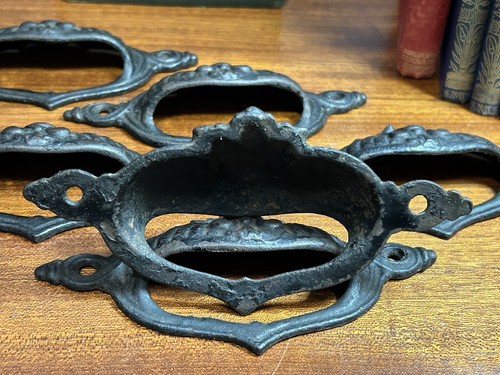 Original Art Nouveau Drawer Cup Handle Pulls x6 Reclaimed Architectural Salvage - Picture 6 of 10