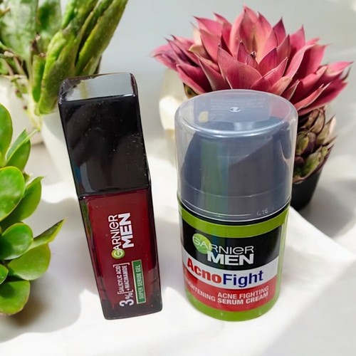 Garnier Men Acno Fight Set 2pcs Super Serum Gel 30ml & Whitening Cream 40ml Acne - Picture 7 of 10