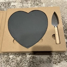 Santa Barbara Slate Board Serving Set: Heart Shaped Slate Board