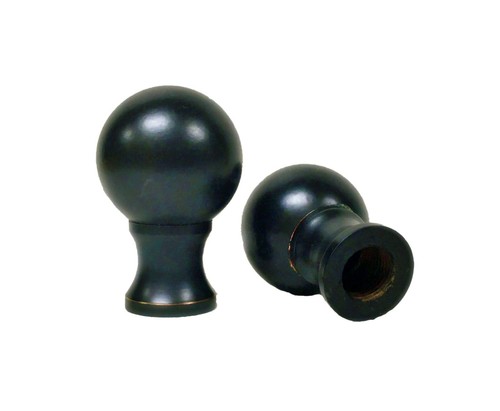 Lamp Finial-Machined Metal-Dual Thread **BALL DESIGN** Oil Rub.Bz. Finish (1-pc) - Picture 2 of 2