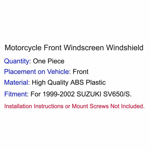 Protector de pantalla de parabrisas estándar para Suzuki SV650 SV 650 S 1999-2002 - Imagen 2 de 14